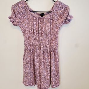 Girls M short sleeve flowered dress